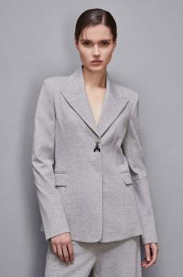 Jacket with Fly, Grey, Patrizia Pepe