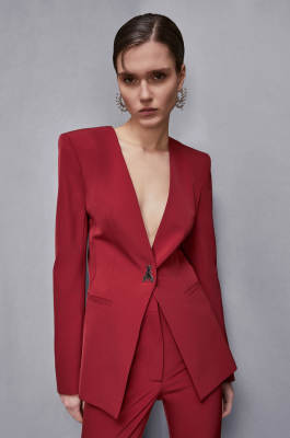 Jacke mit Fly-Knopf, Rot, Patrizia Pepe