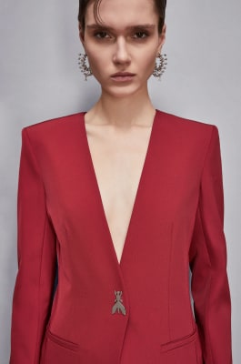 Jacke mit Fly-Knopf, Rot, Patrizia Pepe