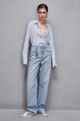 Essential Fly high cuffed shirt, Light Blue, Patrizia Pepe
