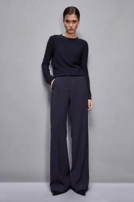 Sweater with buttons detail, Blue, Patrizia Pepe
