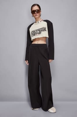 Essential palazzo pants, Black, Patrizia Pepe