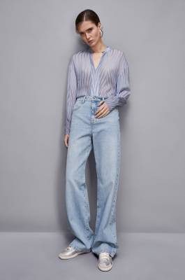 Tunic with cufflinks, Light Blue, Patrizia Pepe