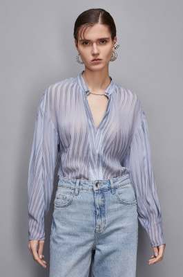 Tunic with cufflinks, Light Blue, Patrizia Pepe
