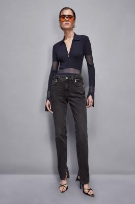 Sweater with transparencies, Blue, Patrizia Pepe