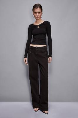 Essential sweater with knot, Black, Patrizia Pepe