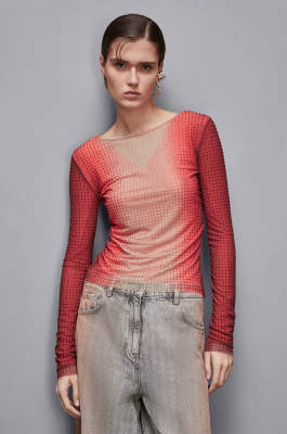 Maglia degradè con strass, Multicolor, Patrizia Pepe