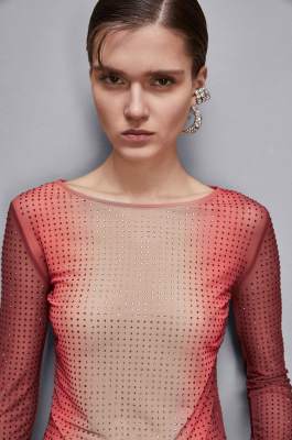 Maglia degradè con strass, Multicolor, Patrizia Pepe