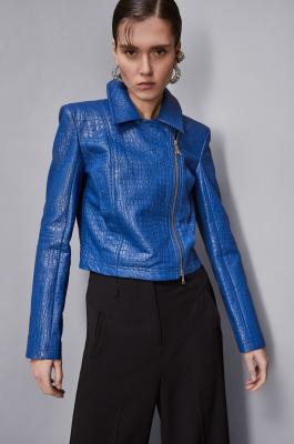 Biker-style jacket, Blue, Patrizia Pepe
