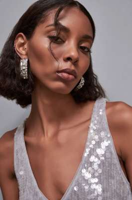 Diamond cut earrings, Silver, Patrizia Pepe