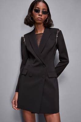Zippered jacket dress, Black, Patrizia Pepe