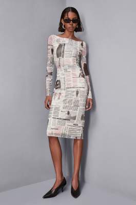 Poster print dress, Multicolor, Patrizia Pepe