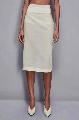 Gonna midi in organza, Verde, Patrizia Pepe