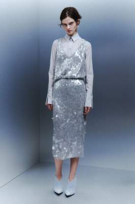 Sequin midi skirt, Grey, Patrizia Pepe