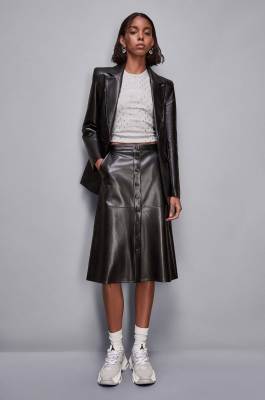 Flared skirt with buttons, Black, Patrizia Pepe