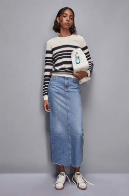 Sweater with buttons detail, White, Blue, Patrizia Pepe