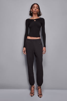 Essential sweatshirt jogging pants, Black, Patrizia Pepe