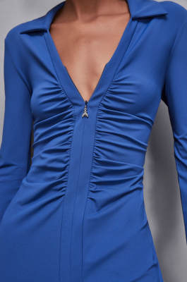 Zippered midi dress, Blue, Patrizia Pepe