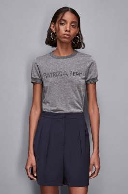 Essential knit T-shirt, Grey, Patrizia Pepe