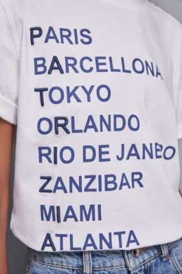 Cotton T-shirt with slogan, White, Patrizia Pepe