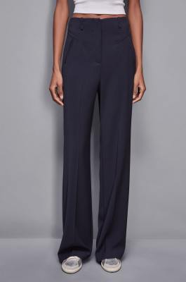 Pantalon palazzo « Essential », Bleu, Patrizia Pepe
