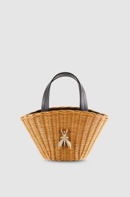 Minimal City Bag aus Korbgeflecht klein, Beige, Patrizia Pepe