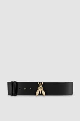 Ceinture en cuir, taille haute, Noir, Patrizia Pepe