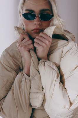 Quilted puffer jacket “ESSENTIAL”, Beige, Patrizia Pepe