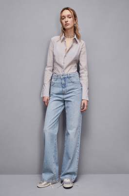 Shirt with feminine fit, Grey, Patrizia Pepe