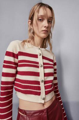 Striped cardigan, Beige, Patrizia Pepe