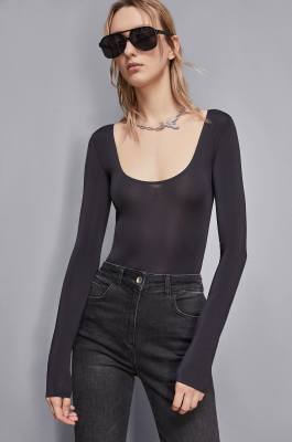 Long-sleeved body, Black, Patrizia Pepe