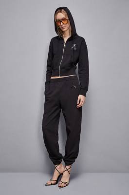 Essential zippered sweatshirt, Black, Patrizia Pepe