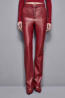 Zippered slim pants, Red, Patrizia Pepe