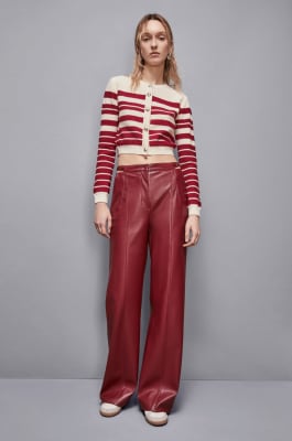 Palazzo pants with slash, Red, Patrizia Pepe
