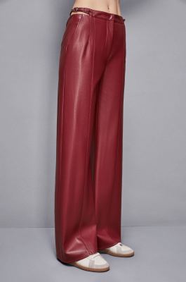Palazzo pants with slash, Red, Patrizia Pepe