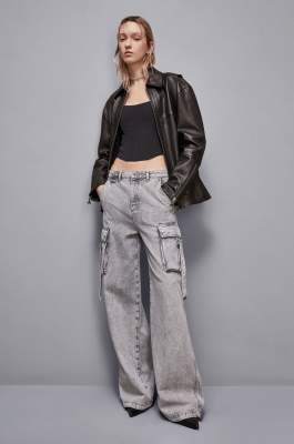 Denim cargo pants, Grey, Patrizia Pepe