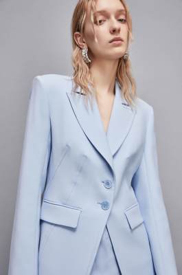 Essential feminine fit two-button jacket, Light Blue, Patrizia Pepe
