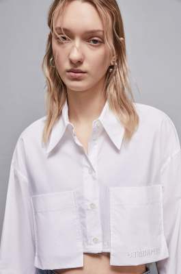 Zippered over shirt, White, Patrizia Pepe