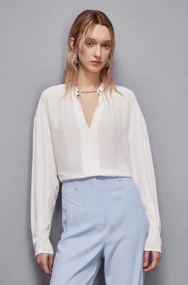 Tunic with cufflinks, White, Patrizia Pepe