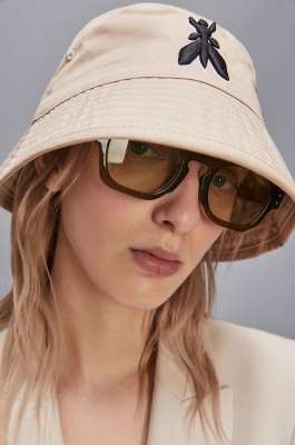 &quot;Fly&quot; Bucket Hat, Beige, Patrizia Pepe