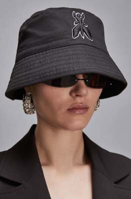 &quot;Fly&quot; Bucket Hat, Black, Patrizia Pepe