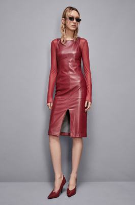 Top &quot;Essential&quot; in tulle, Rosso, Patrizia Pepe