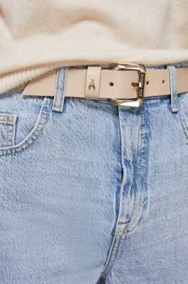 Roller buckle-adorned low-waist belt, Beige, Patrizia Pepe