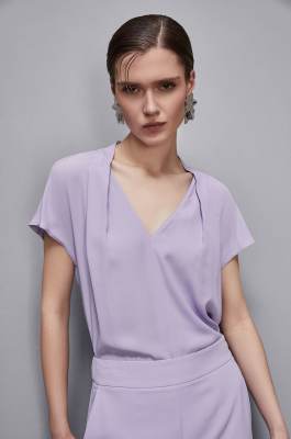 Essential viscose tunic, Purple, Patrizia Pepe