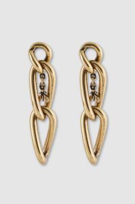 New Chain brass earrings, Gold, Patrizia Pepe