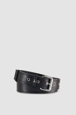 Soft leather belt, Black, Patrizia Pepe