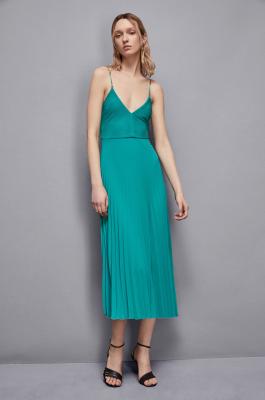 Essential georgette fitted dress, Green, Patrizia Pepe