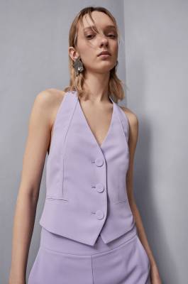 Gilet avec col licou, Violet, Patrizia Pepe