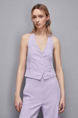 Gilet avec col licou, Violet, Patrizia Pepe