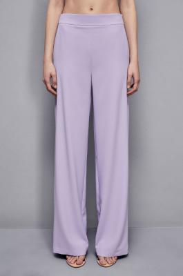 Pantalon droit en crêpe, Violet, Patrizia Pepe